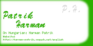 patrik harman business card